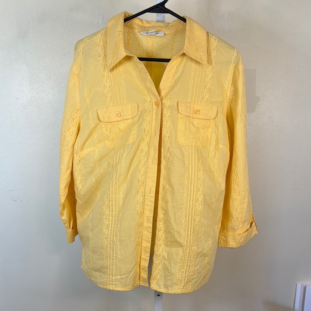 JM Collection 100% Cotton Button-Up Shirt Size 16